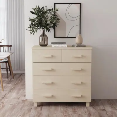 The Living Store Komoda HAMAR medeno rjava 79x40x80 cm trdna borovina - Komoda
