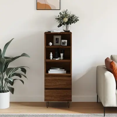 The Living Store Visoka omara Rjav hrast 40x36x110 cm inženirski les - Visoka Omarica