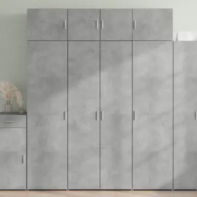 The Living Store Visoka omara betonsko siva 80x42,5x185 cm inženirski les - Visoka Omarica