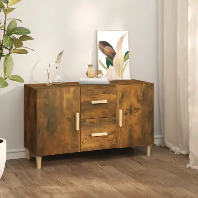 The Living Store Komoda dimljeni hrast 100x36x60 cm inženirski les - Komoda