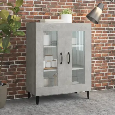 The Living Store Komoda betonsko siva 69,5x34x90 cm inženirski les - Komoda