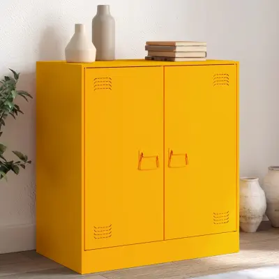 The Living Store Komoda gorčično rumena 67x39x73 cm jeklo - Komoda