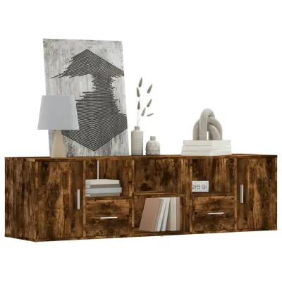The Living Store Kotna omarica dimljeni hrast 160x40x45 cm inženirski les - Kotna Omarica