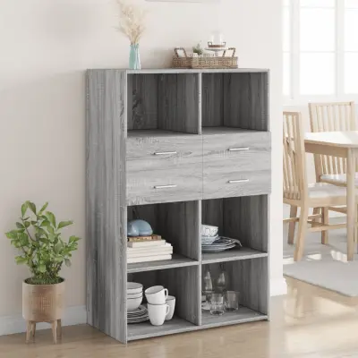 The Living Store Visoka omara siva sonoma 80x42,5x124 cm inženirski les - Visoka Omarica