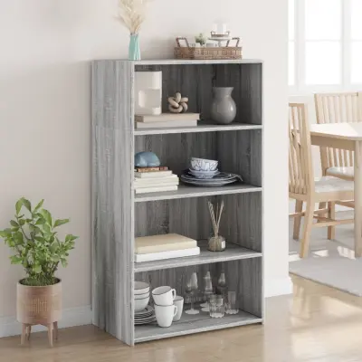 The Living Store Visoka omara siva sonoma 70x41x124 cm inženirski les - Visoka Omara