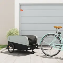 The Living Store Kolesarska prikolica črna in siva 45 kg železo - Kolesarska Prikolica