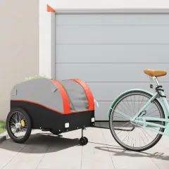 The Living Store Kolesarska prikolica črna in oranžna 45 kg železo - Kolesarska Prikolica