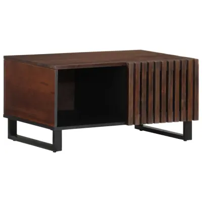 The Living Store Klubska mizica rjava 80x51x40 cm trden mangov les - Klubska Mizica