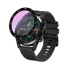 3D ukrivljeno zaščitno steklo za uro Huawei Watch GT2 46 mm - črno