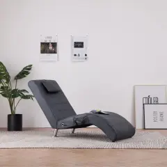 The Living Store Masažni počivalnik z blazino sivo umetno semiš usnje - Počivalnik