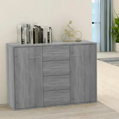 The Living Store Komoda siva sonoma 88x30x65 cm inženirski les - Komoda