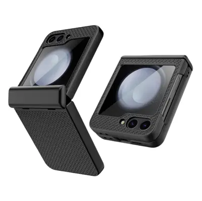 Etui za Samsung Galaxy Z Flip 6, Odporno zaščitno ohišje z zaščito tečajev Black