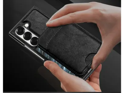 Magnetni ovitek za Samsung Galaxy Z Fold z držalom za kartice, denarnica z RFID blokiranjem Black  Model 5