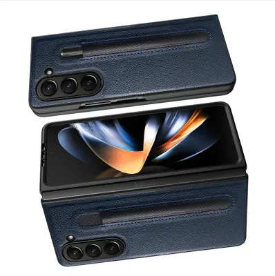 Samsung Galaxy Z Fold etui za telefon z vzorcem ličija in režo za pisalo Blue  Model 4