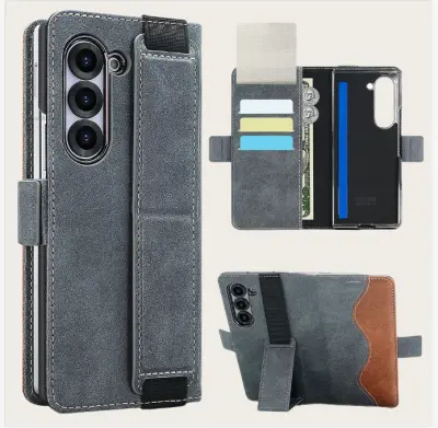 Ovitek za Samsung Galaxy Z Fold z držalom za kartice in stojalom Grey  Model 3