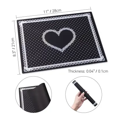 Silikonska podloga za vadbo nohtov, podloga za umetnost nohtov za vadbo akrilnih nohtov Black