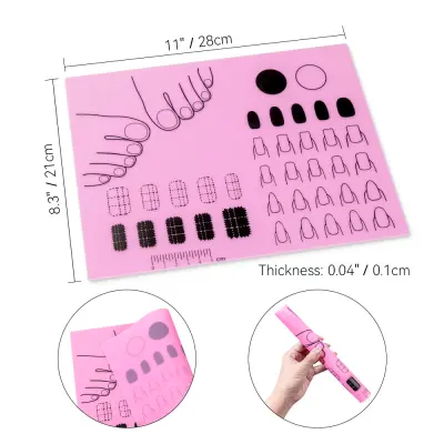 Silikonska podloga za vadbo nohtov Pink