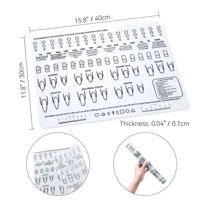 Silikonska podloga za vadbo nohtov Transparent