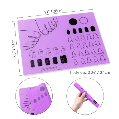 Silikonska podloga za vadbo nohtov Purple