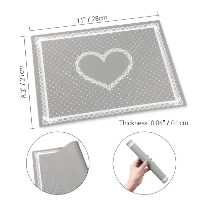 Silikonska podloga za vadbo nohtov, podloga za umetnost nohtov za vadbo akrilnih nohtov Grey