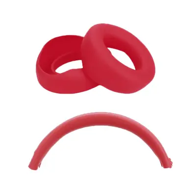 Silikonski zaščitni etui za slušalke Beats Studio3 - ušesne školjke in naglavni trak Red