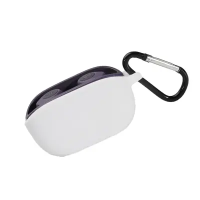 Ovitek za JBL Wave 100TWS s karabinom - mehak zaščitni silikonski ovitek White