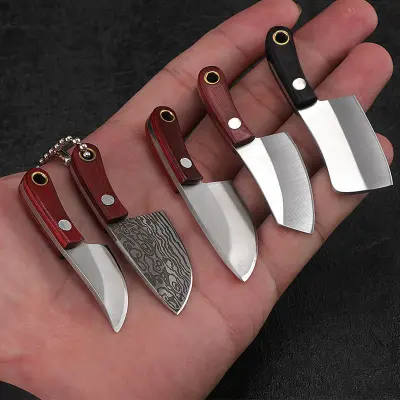 Nož za ključe z vzorcem damasta - mini sekira (kvadratna glava) DG-75-2