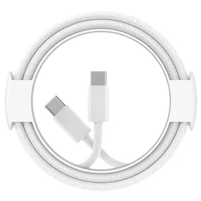 2-paket pletenih kablov USB-C v USB-C - siva in bela  1M