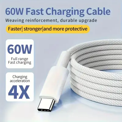 2 paket kablov USB C na USB C, 60 W kabel za hitro polnjenje za iPhone 15/16  1M