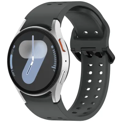 Pašček za Samsung Galaxy Watch 7/6/5/4/FE z dvojnim zapiranjem na gumb DarkGrey