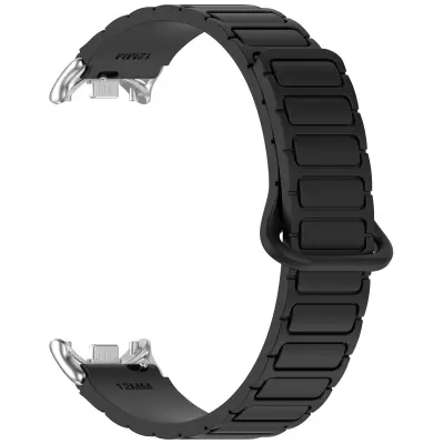 12MM silikonski pašček za uro z magnetno zaponko za Xiaomi Mi Band 8/9 Black