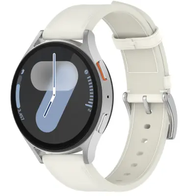 Usnjen pašček za uro Samsung Watch 4 5 6 7 White