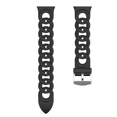 Silikonski pašček za uro - združljiv s Samsung & Huawei Black S