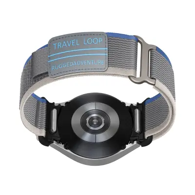 Tkana najlonska zapestnica za Samsung Watch 4/5/6/7/FE Blue + Grey S