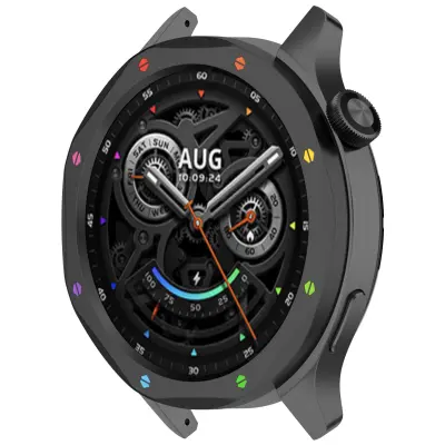 Črn okvir iz nerjavečega jekla za Xiaomi Mi Watch S4/S3 - z zaščitnim steklom za zaslon