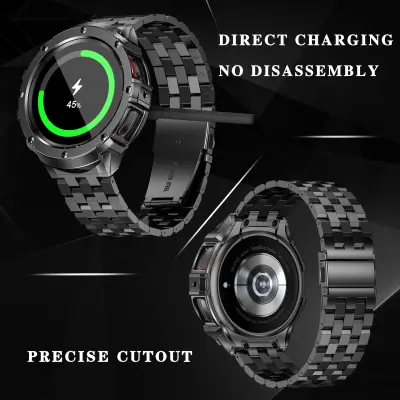 Pašček za uro Samsung Watch 5 Pro iz nerjavečega jekla Black