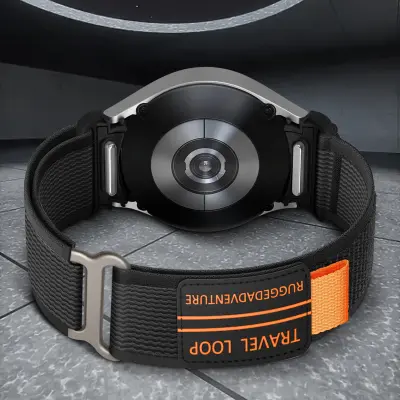 Tkana najlonska zapestnica za Samsung Watch 4/5/6/7/FE Black M