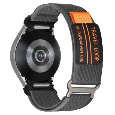 Tkana najlonska zapestnica za Samsung Watch 4/5/6/7/FE Black+Grey S
