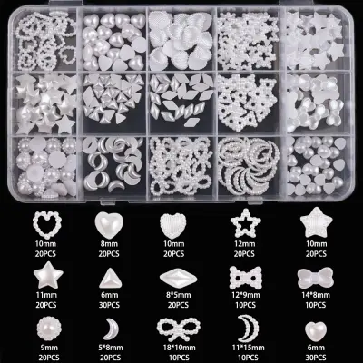 Komplet okraskov za nohte z biseri