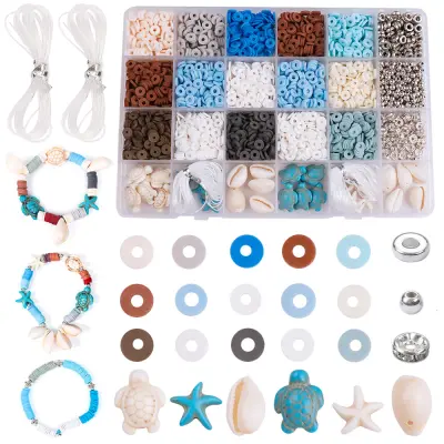 Komplet kroglic iz polimerne gline, kroglice v oceanskem slogu za izdelavo nakita