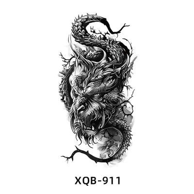 Črn Vodoodporen Začasni Rokav Za Tatu - Realistična Nalepka Za Tatu Za Pol Roke   14#model