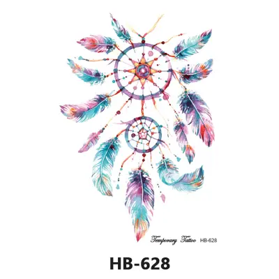Začasni tatu rokav z motivom lovilca sanj, velike nalepke za tetovaže na roki   6