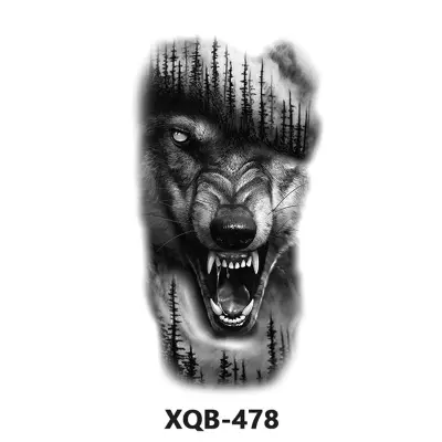 Začasna tetovaža črne barve, realistična in vodoodporna poslikava telesa   2