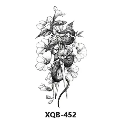 Začasna tetovaža črne barve, realistična in vodoodporna poslikava telesa   9