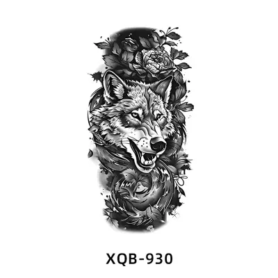 Črn Vodoodporen Začasni Rokav Za Tatu - Realistična Nalepka Za Tatu Za Pol Roke   7