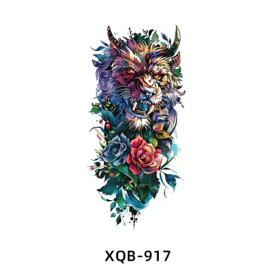 Črn Vodoodporen Začasni Rokav Za Tatu - Realistična Nalepka Za Tatu Za Pol Roke   11