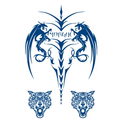 Nalepke za tetovaže - hitra in enostavna namestitev (2 lista)   Model 8