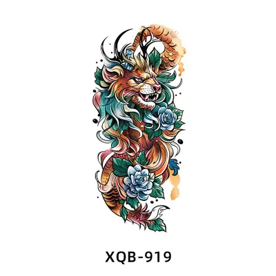 Črn Vodoodporen Začasni Rokav Za Tatu - Realistična Nalepka Za Tatu Za Pol Roke   10