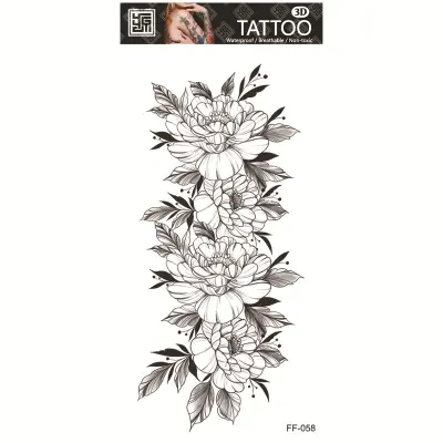 Začasni tatu črne rože - vodoodporen in dolgotrajen   Model 5