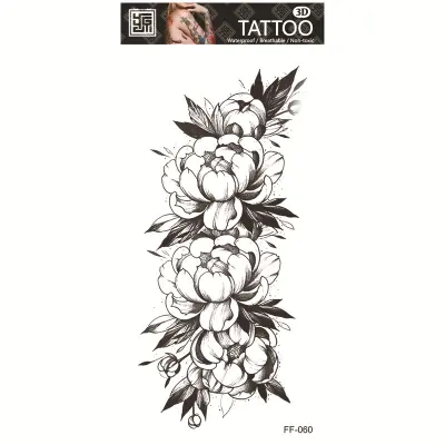 Začasni tatu črne rože - vodoodporen in dolgotrajen   Model 6